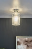 Emerson Semi Flush Antique Chrome Cylinder Ribbed Glass perfect for any room