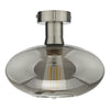 Emerson Semi Flush Antique Chrome Smoked Glass close view picture of the lamp design