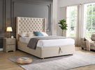 Emma Headboard 4 FT 6 Beige life style picture with 4ft6 ottoman bed
