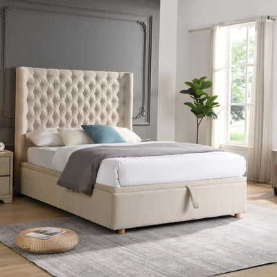 Emma Headboard 5 Ft – Beige Fabric King Size Headboard