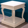 Elegant scroll ivory end table