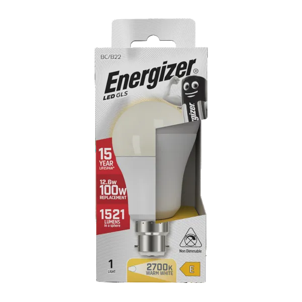 Energizer LED 12.5W Bulb (100W) B22 Opal GLS Lamp