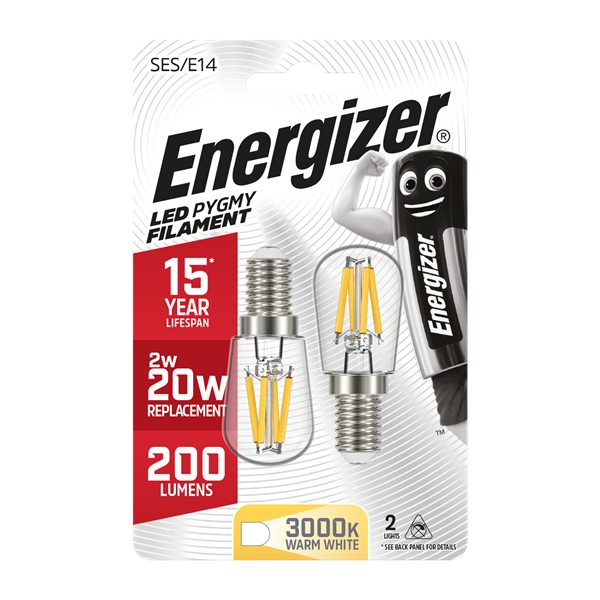 Energizer LED 2W Bulb (20W) E14 Pygmy Filament Lamp