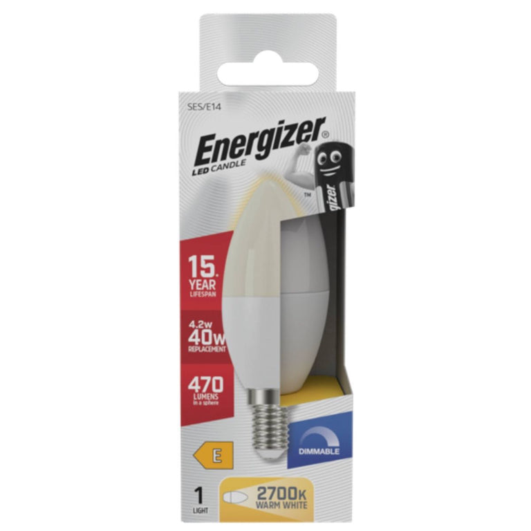 Energizer LED E14 Candle Halogen 4.2W Bulb (40W) Dimmable