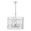 Elegant chandeliers with polished nickel finish and crystal design

