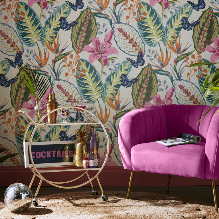 Envy Eden Day Wallpaper - Floral Leaves Modern Wall Covering