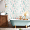 Envy Morse Wallpaper Rose & Sage - Elegant Geometric Wall Covering