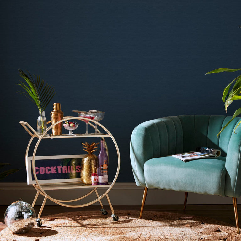 Envy Stitch Please Wallpaper Twilight - Dark Blue Plain Wallpaper