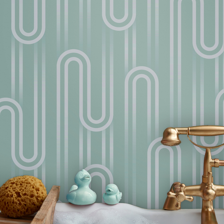 Envy Ups n Downs Wallpaper Pistachio - Geometric Envy Collection