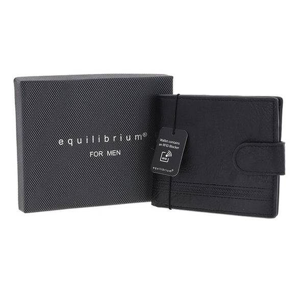 Black Equilibrium RFID Wallet with Tab