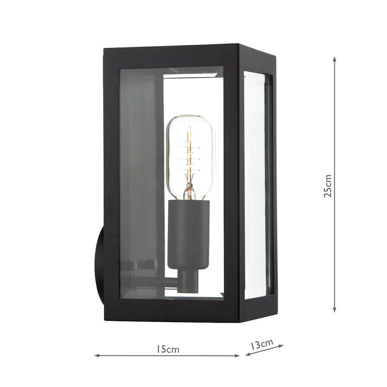Era Outdoor Wall Light Black - Glass IP44 Modern Wall Lamp