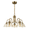 Erika 5 Light Pendant Antique Bronze with amber glass shades