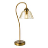 Erika Table Lamp Antique Bronze with switched on light