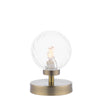 Esben Touch Table Lamp Antique Brass With Twisted Glass picture with switched on light