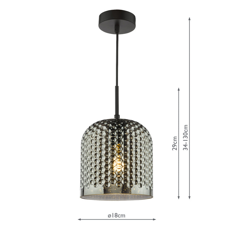 Esila Pendant Light Black/Smoked Glass - Ceiling Light