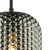 Esila Pendant Matt Black and Smoked Glass close view picture of the glass shade