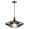 Esmeralda Large Pendant Blue & Opal Glass picture with switched on light