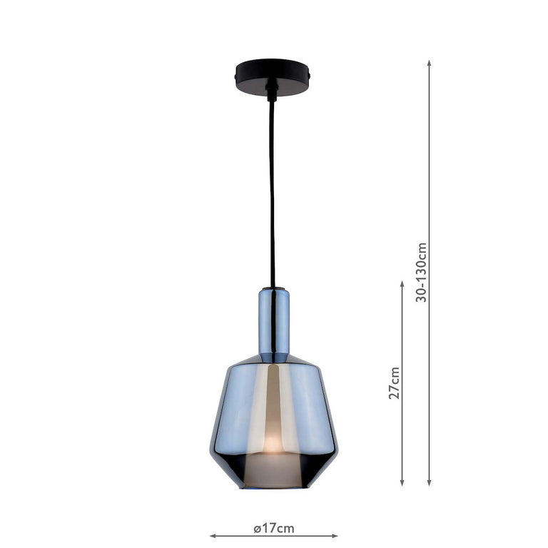 Esmeralda Small Pendant Blue & Opal Glass -Pendant Light for Home Decor