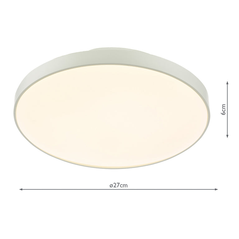 Essien Flush LED IP44 Ceiling Lighting White, Modern Minimalist Design, Moisture-Resistant Indoor Lighting Fixture