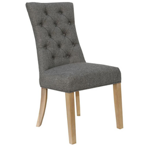 Contemporary chair with curved back.