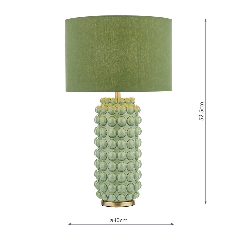 Etzel Table Lamp Antique Brass Green - Lighting for Home Decor