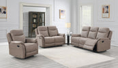 Evan 2 Seater Sofa Recliner Sultry life style picture with 3 seater sofa and recliner armchair