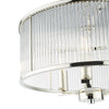 Evelyn 3 Light Pendant Polished Nickel close view picture of the nickel frame