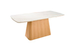 Evie Rectangle Extending Dining Table Sand picture on the white background