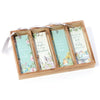 Floral Feathered Bird Wood Bookmark close view on the white backing