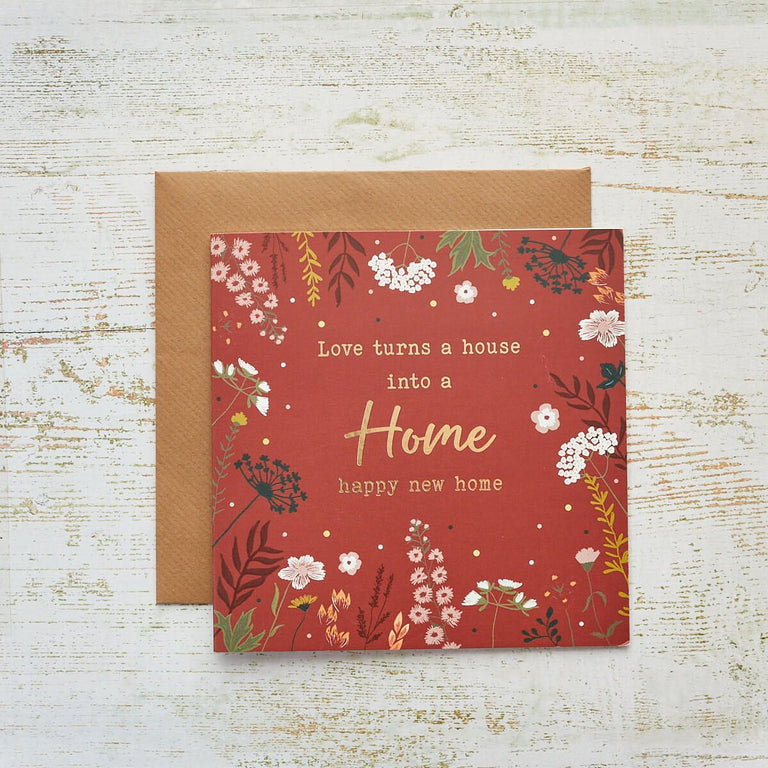 Floral Home New Home Foil Card