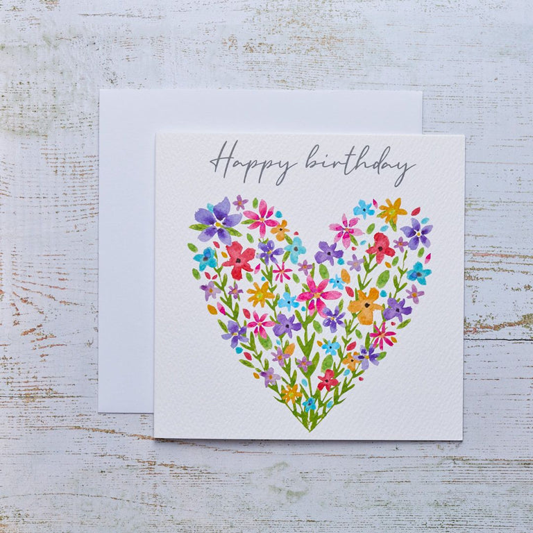Floral Happy Birthday Card