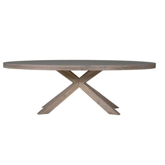Elegant oval dining table for stylish dining spaces.