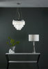 Fame 5 Light Pendant Glass and Polished Nickel perfect for contemporary interiors