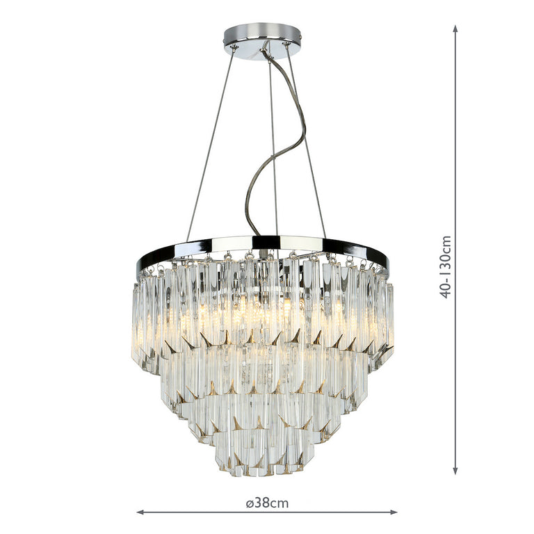Fame 5 Light Pendant Glass and Polished Nickel - Luxury Lighting Collection