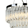 Fame 5 Light Pendant Glass and Polished Nickel close view picture of the crystal shade