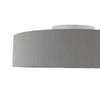 Fan Flush White With Grey Shade LED close view picture of the grey drum shade