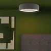 Fan Flush White With Grey Shade LED life style picture
