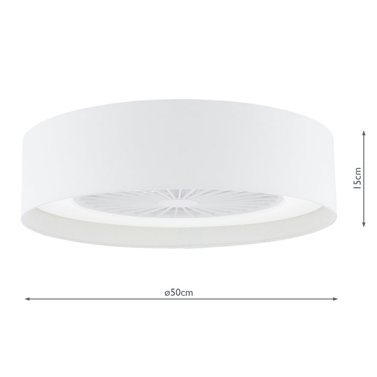 Fan Flush White LED | Ceiling Light with Fan – Flush Mount Lighting