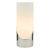 Faris Touch Table Lamp Polished Chrome Opal Glass picture with switched on light