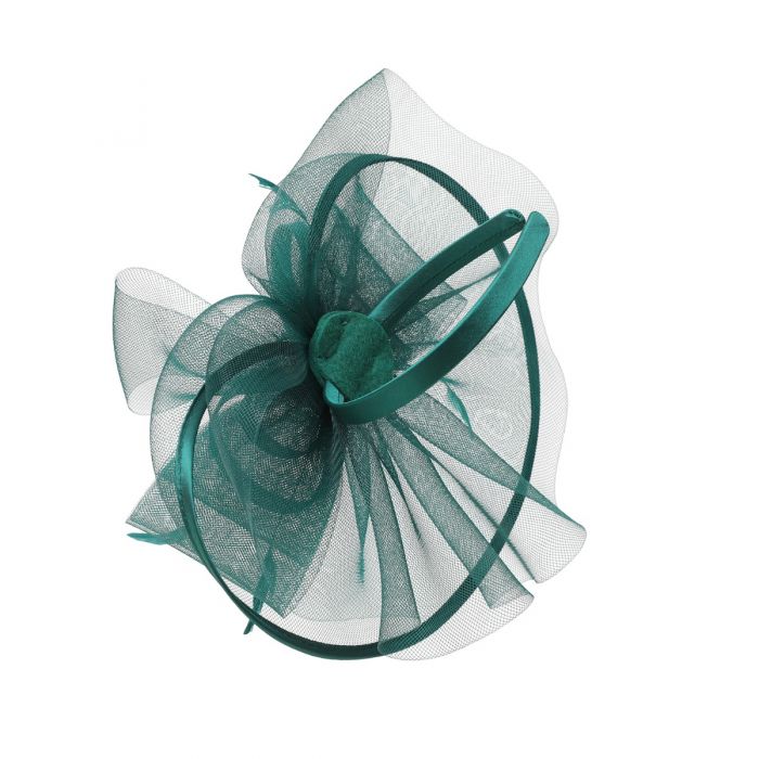 Celestial Grace Fascinator in Dark Green