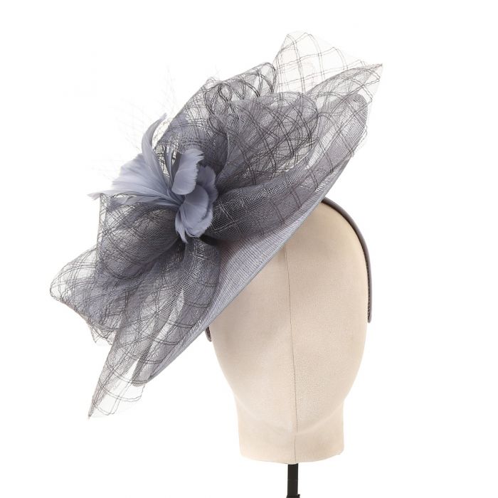 Ethereal Aviary Large Stunning Fascinator in Grey