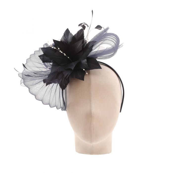 Celestial Grace Fascinator in Navy