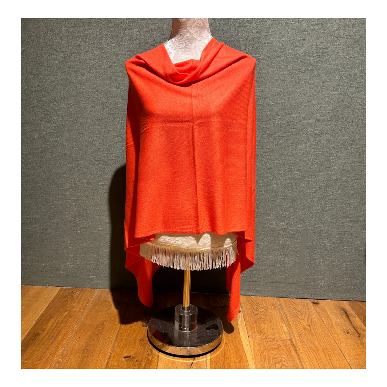 Women Poncho Watermelon Red