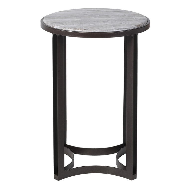 Faux Marble Round Side Table