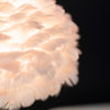 Feather Table Lamp White 50 cm close view picture of the feather top