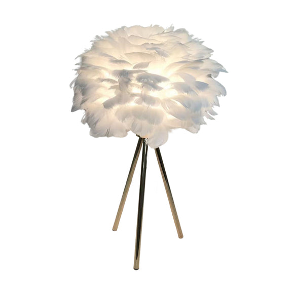 Feather Table Lamp White 50 cm picture on the white background