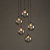 Federico 5 Light Cluster Pendant Black/Smoked Dimpled Glass life style picture