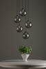Federico 5 Light Cluster Pendant Black/Smoked Dimpled Glass perfect for modern interiors