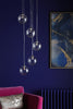 Federico 5 Light Cluster Pendant Chrome/Dimpled Glass with adjustable height