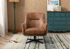 Felicia Swivel Accent Chair Tan life style front view photo 
